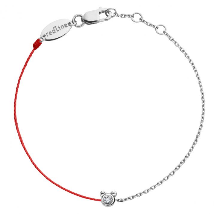 Mini Pure Bear half-thread half-chain bracelet in white gold - Redline