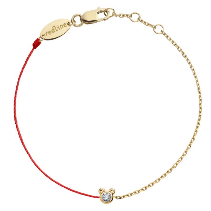 Mini Pure Bear half-thread half-chain bracelet in yellow gold - Redline