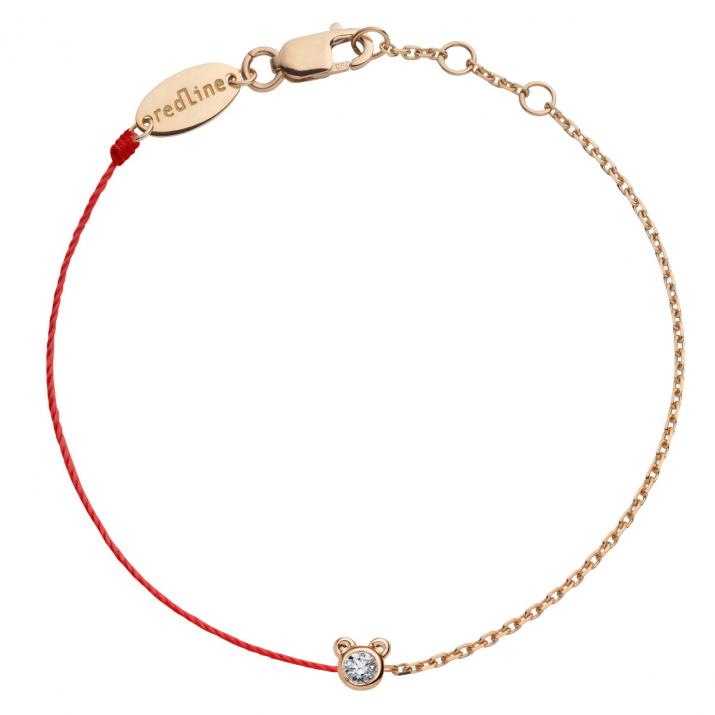 Mini Pure Bear half-thread half-chain bracelet in rose gold - Redline