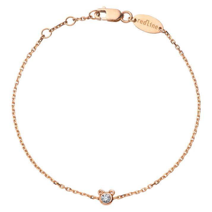 Mini Pure Bear Child Chain Bracelet Rose Gold - Redline
