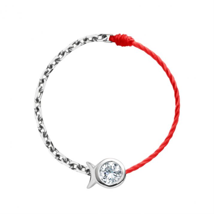 Mini Pure Fish Wire and Chain Ring White Gold - Redline