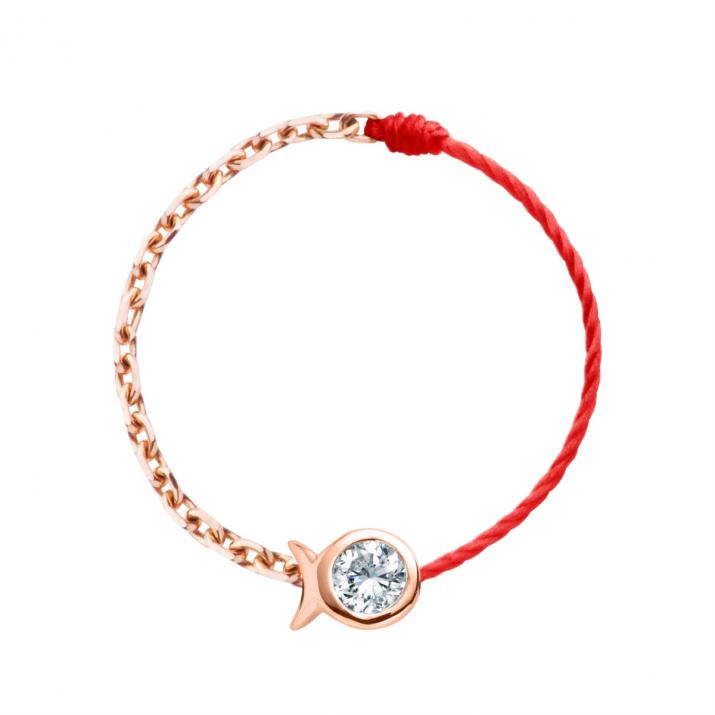 Mini Pure Fish Wire and Chain Ring Rose Gold - Redline