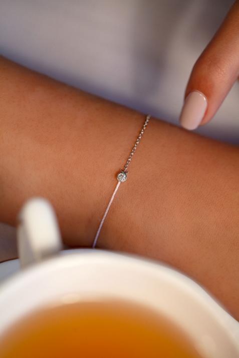 Mini Pure diamond double bracelet set in the shape of a fish in white gold - Redline - 0++