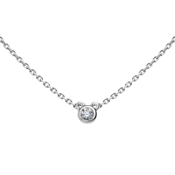 Mini Pure Bear White Gold Chain Necklace - Redline