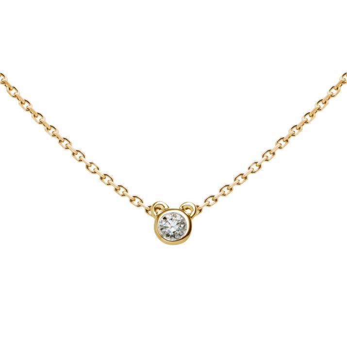 Mini Pure Bear Yellow Gold Chain Necklace - Redline