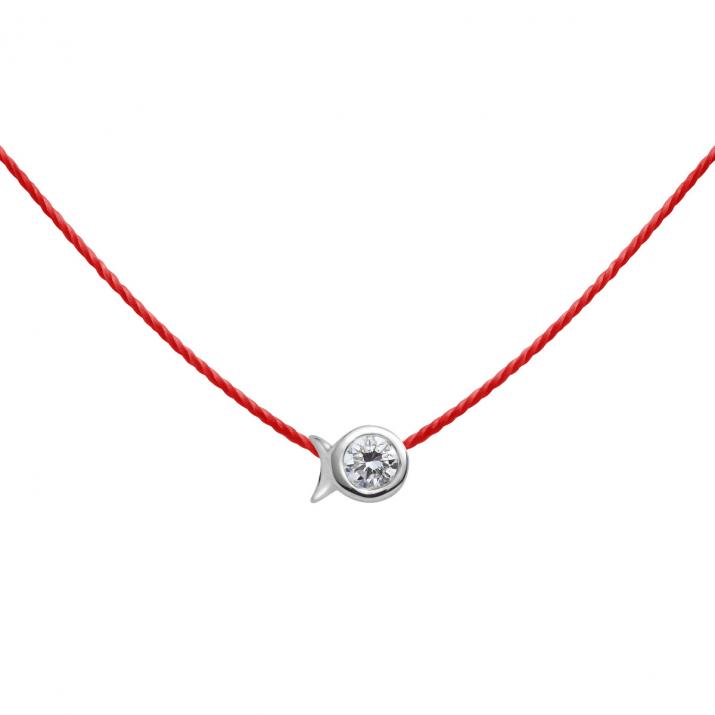 Mini Pure Fish thread Necklace in White Gold - Redline - 0++