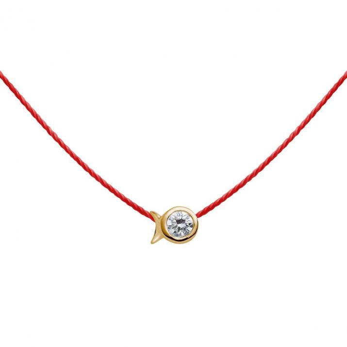 Mini Pure Fish thread Necklace in Yellow Gold - Redline - 0++