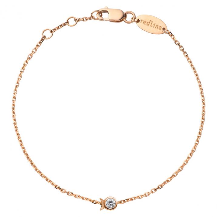 Mini Pure Fish chain bracelet rose gold fish and diamond - Redline - 0++
