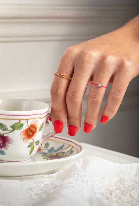 Mini Pure Fish Wire Ring White Gold - Redline - 0++