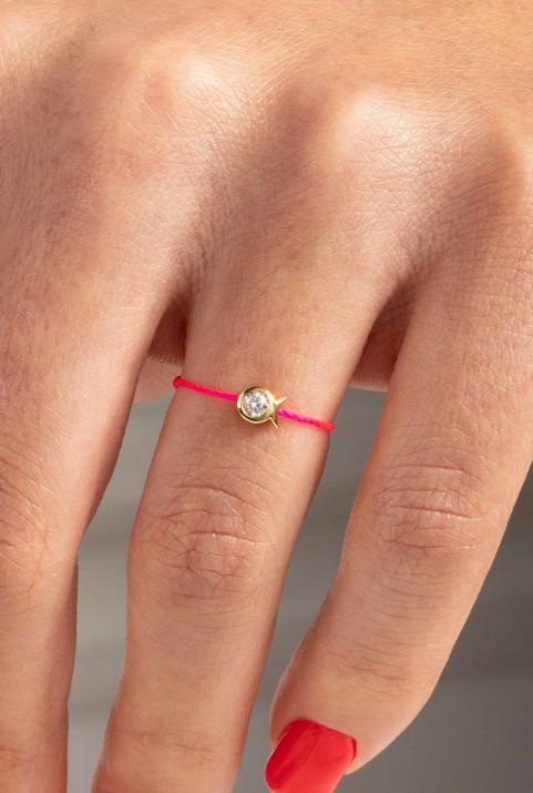 Mini Pure Fish Wire Ring Yellow Gold - Redline - 0++