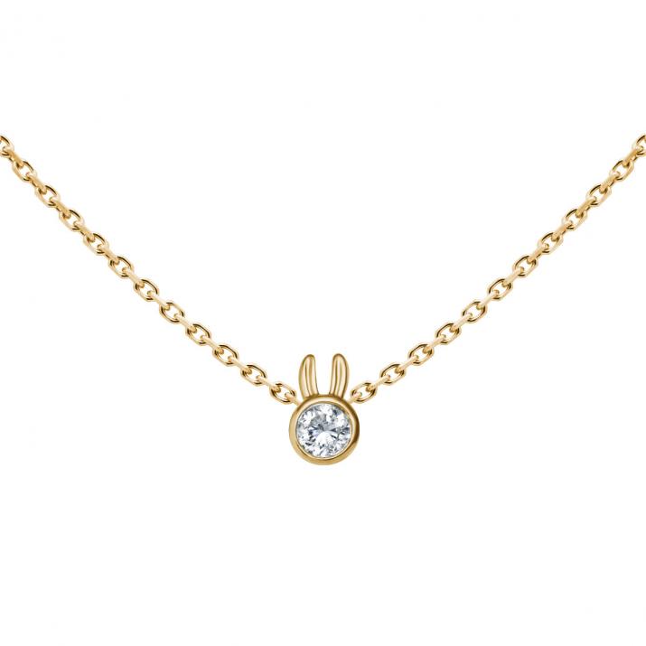Mini Pure Rabbit chain necklace in yellow gold - Redline - 0++