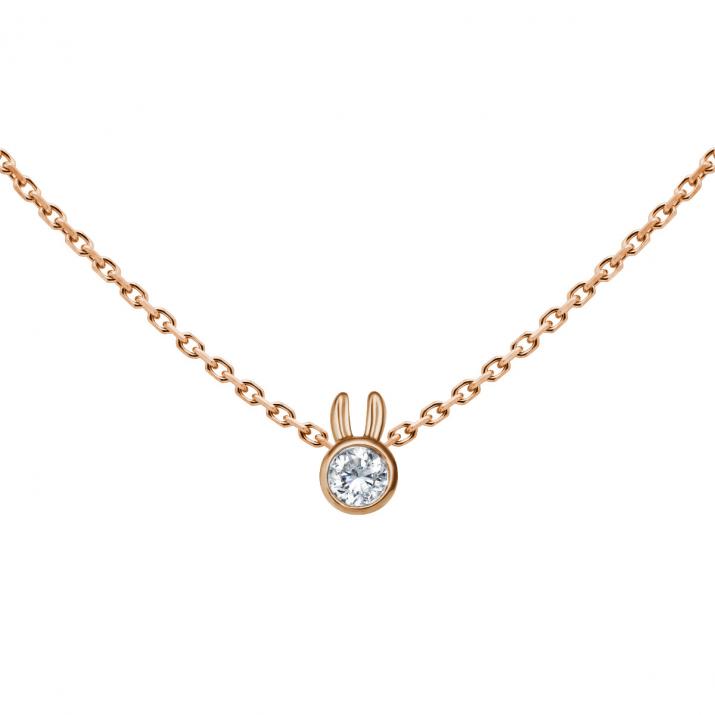 Mini Pure Rabbit chain necklace in rose gold - Redline - 0++