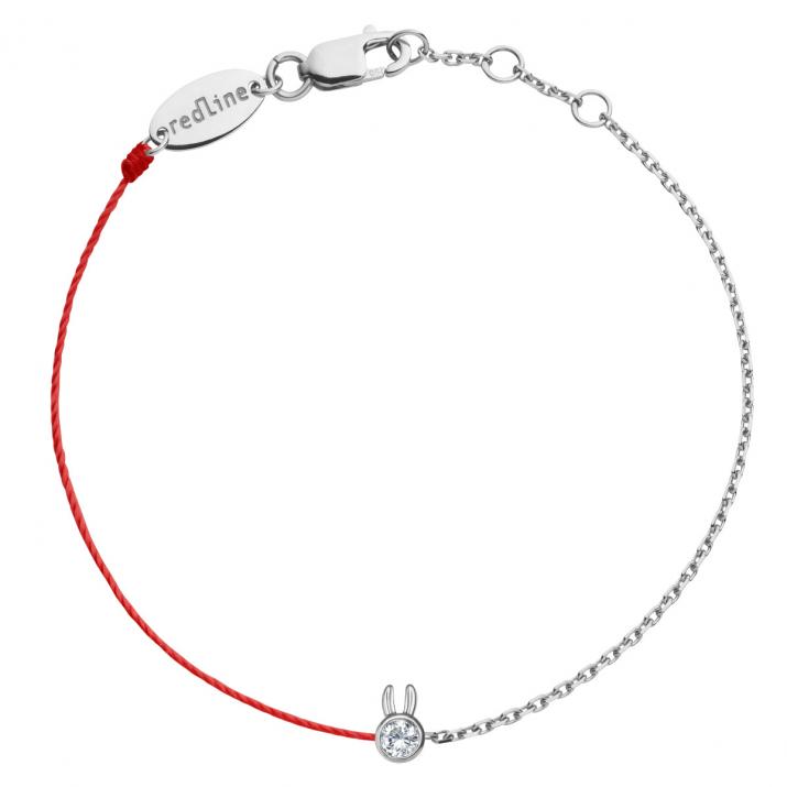 half-thread half-chain mini pure rabbit white gold bracelet - Redline - 0++
