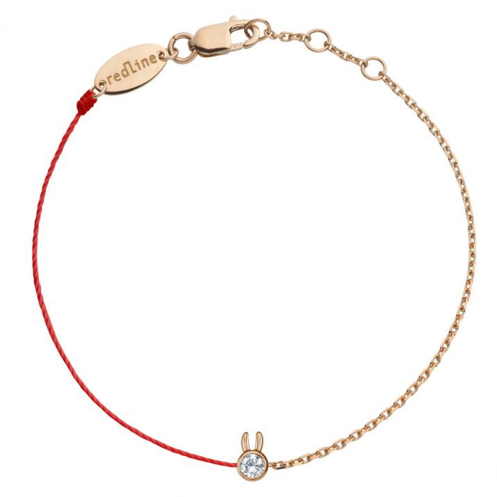 half-thread half-chain mini pure rabbit rose gold bracelet - Redline - 0++