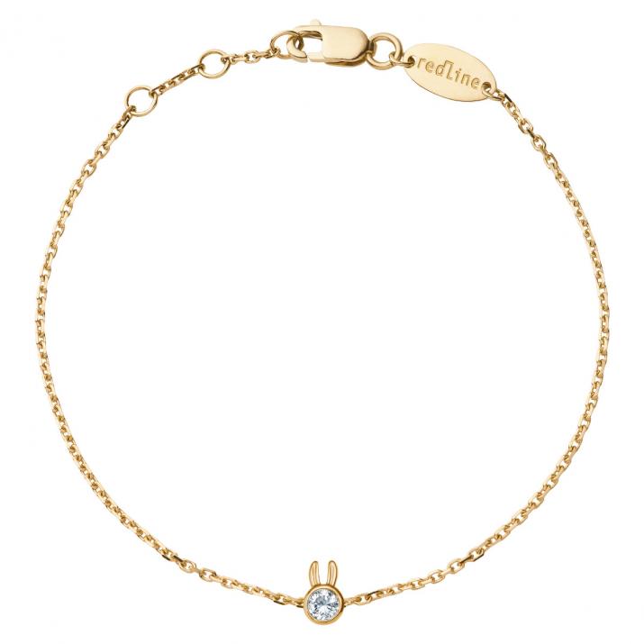 Mini Pure Rabbit yellow gold chain bracelet - Redline