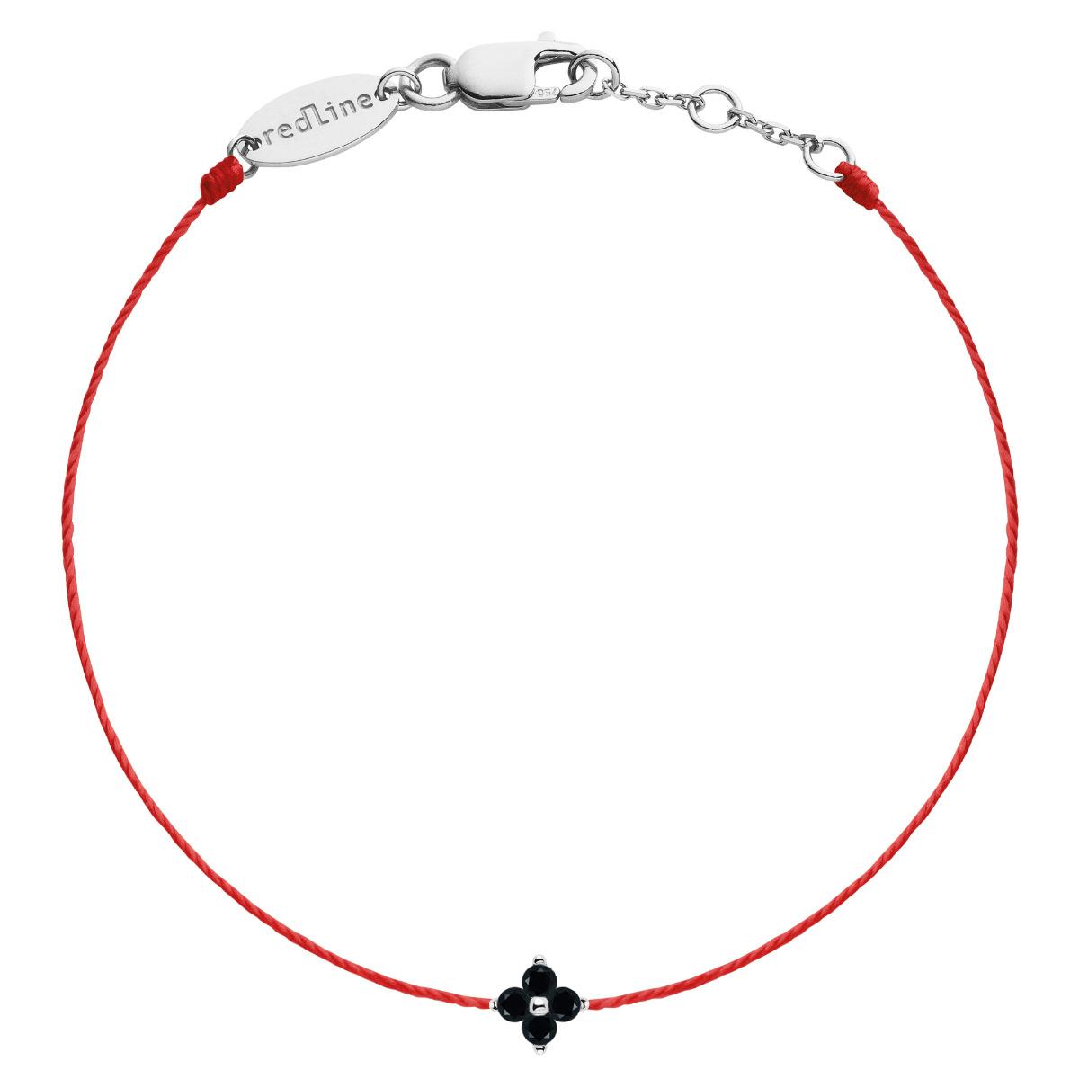 Redline Paris - Shiny black diamond thread bracelet white