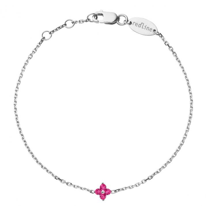 Bracelet Shiny Ruby Chain White gold - Redline - 0++