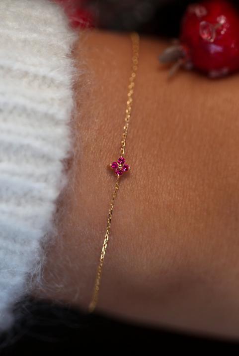 Bracelet Shiny Ruby Chain Yellow gold - Redline - 0++