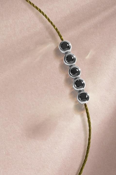 Men's Bracelet River Kcolor Thread White Gold - Redline - 0++