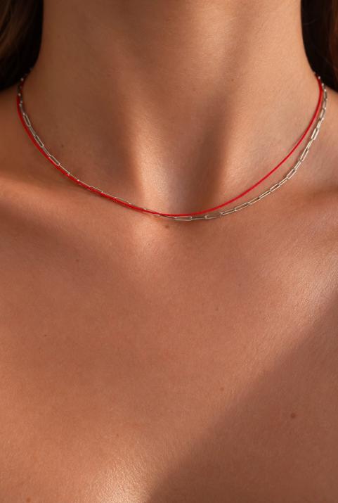 My Way Duo Necklace in White Gold - Redline - 0++