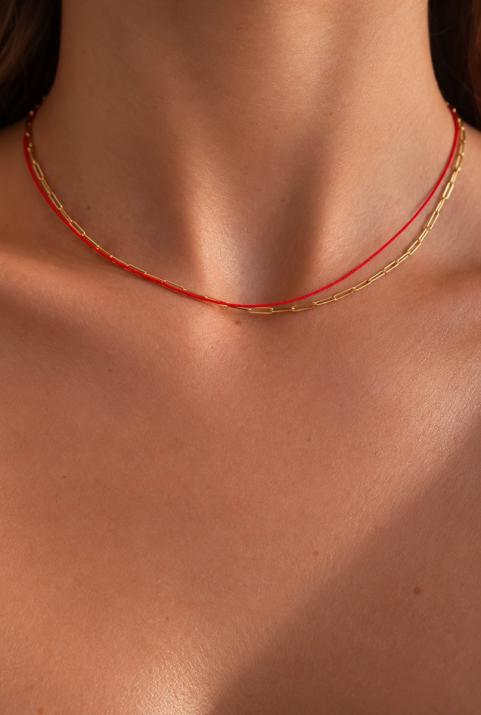 My Way Duo Necklace in Yellow Gold - Redline - 0++