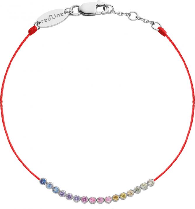 Marilyn Rainbow Sapphires Thread Bracelet White Gold - Redline - 0++