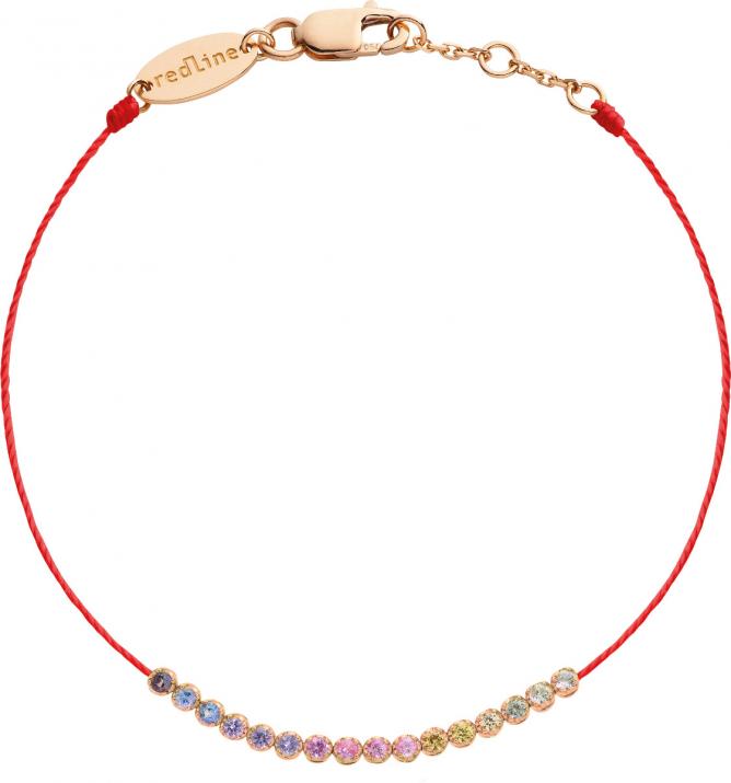Marilyn Rainbow Sapphires Thread Bracelet Pink Gold - Redline - 0++