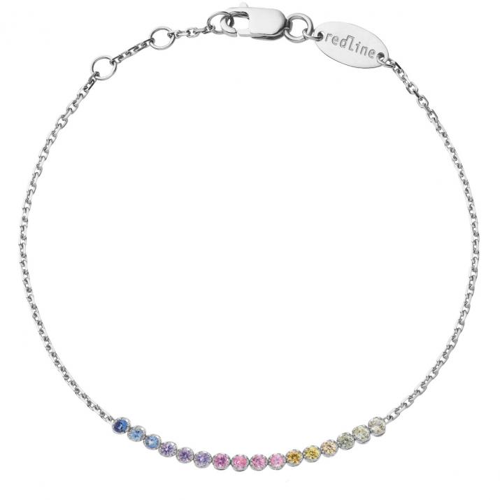 Marilyn Rainbow Chain Bracelet White Gold - Redline