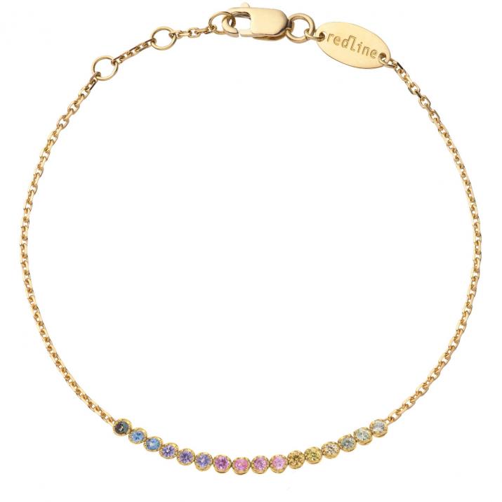 Marilyn Rainbow Chain Bracelet Yellow Gold - Redline