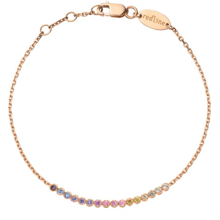 Marilyn Rainbow Chain Bracelet Pink Gold - Redline