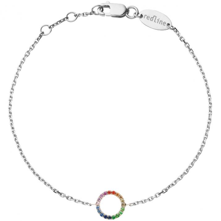 Mini Aura Rainbow Chain Sapphires Bracelet White Gold - Redline - 0++