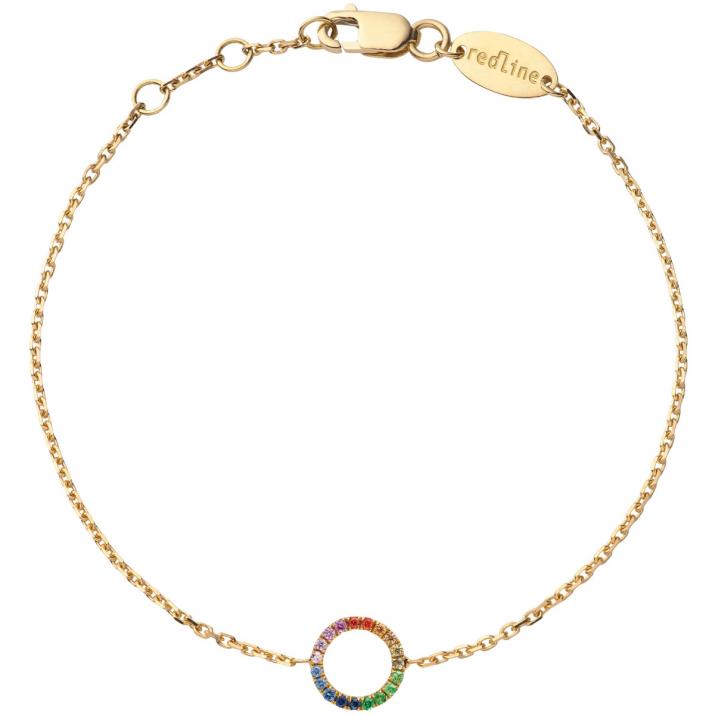 Mini Aura Rainbow Chain Sapphirs Bracelet Yellow Gold - Redline - 0++