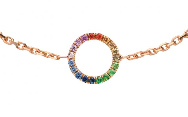 redline ミニオーロラ　レインボー ブレスレット Redline Paris - Mini Aura Rainbow chain bracelet pink gold - Redline