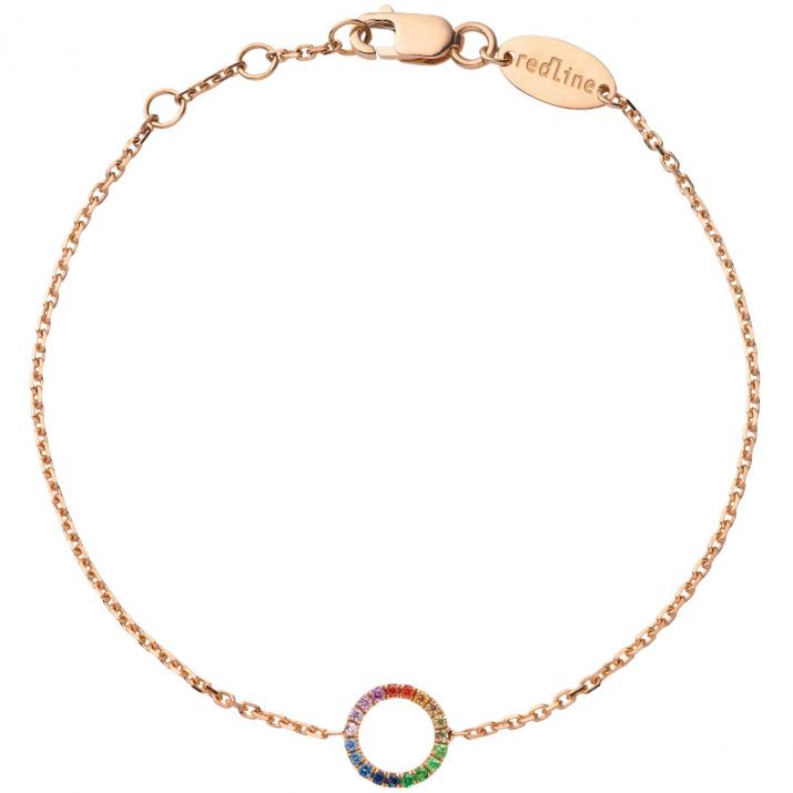 Mini Aura Rainbow Chain Bracelet Pink Gold - Redline - 0++