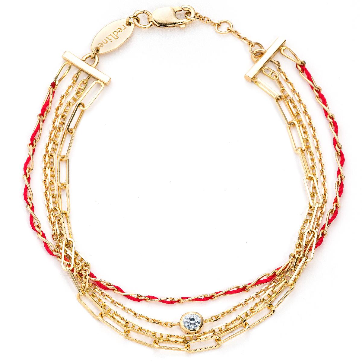 Generous Thread Chain Bracelet Yellow Gold Diamonds Redline