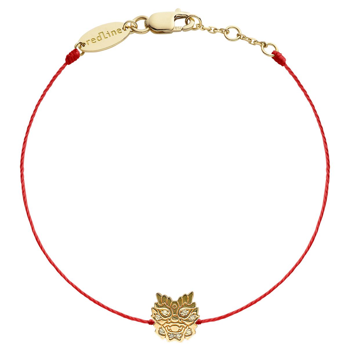 Bracelet Mini Ryu Dragon Fil Yellow Gold White Diamond 0 020ct Redline
