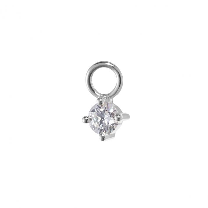 Solitaire Charm Pendant White Gold - Redline