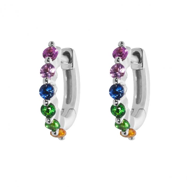 Si Joli Mini Creole Aurelange Rainbow Earring White Gold - Redline