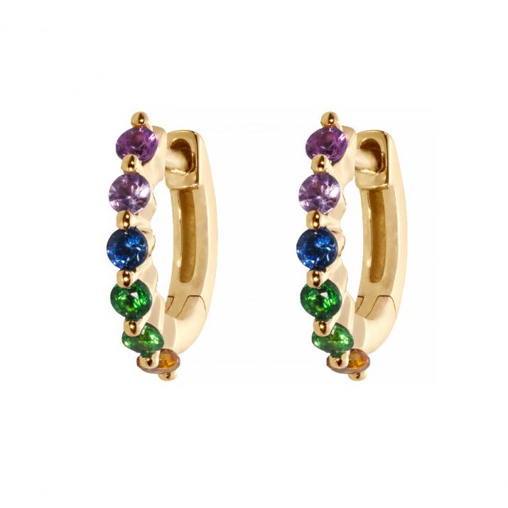 Si Joli Mini Creole Aurelange Rainbow Earring Yellow Gold - Redline