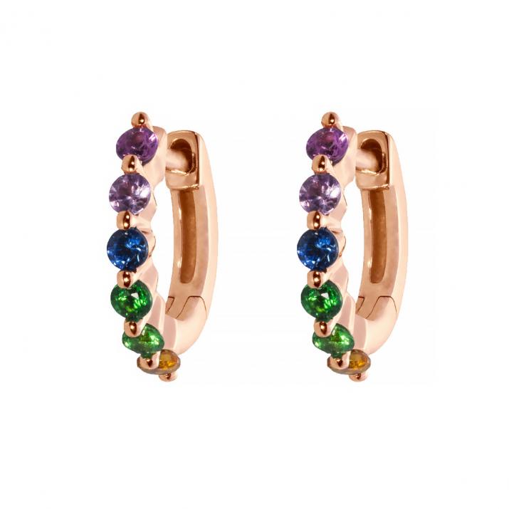Si Joli Mini Creole Aurelange Rainbow Earring Rose Gold - Redline