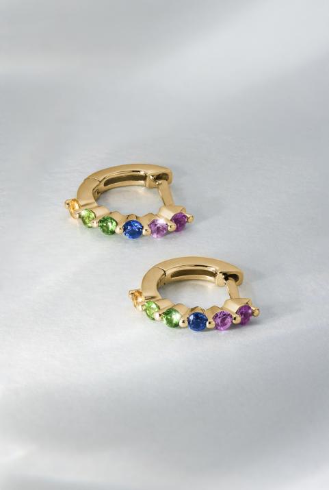 Si Joli Mini Creole Aurelange Rainbow Earring Yellow Gold - Redline - 0++