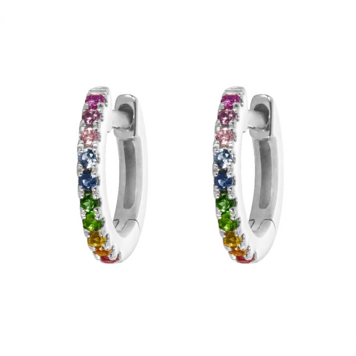 Si Joli Mini Creole Rainbow Earring White Gold - Redline - 0++