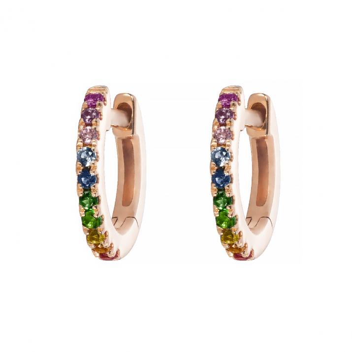 Si Joli Mini Creole Rainbow Earring Rose Gold - Redline - 0++