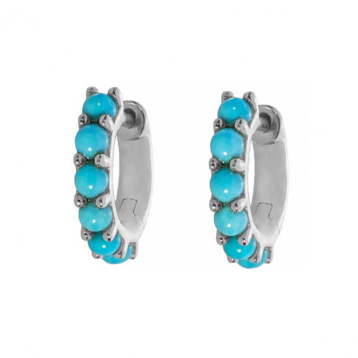 Si Joli Mini Creole Turquoise Earring White Gold - Redline - 0++