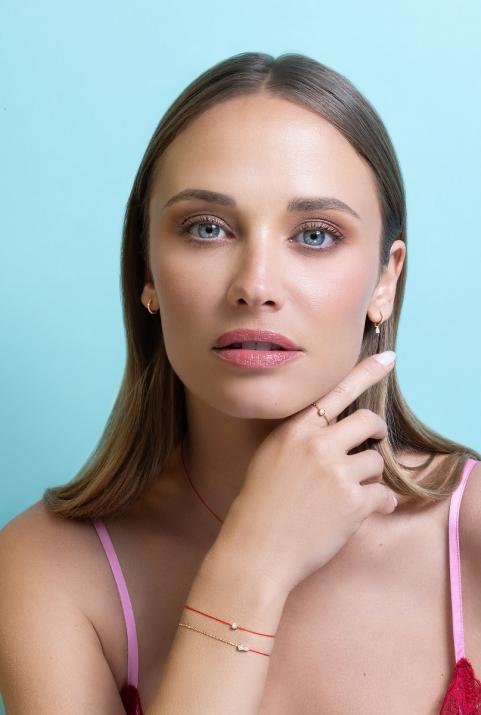 Abby Half-thread Half-chain Bracelet Rose Gold - Redline - 0++