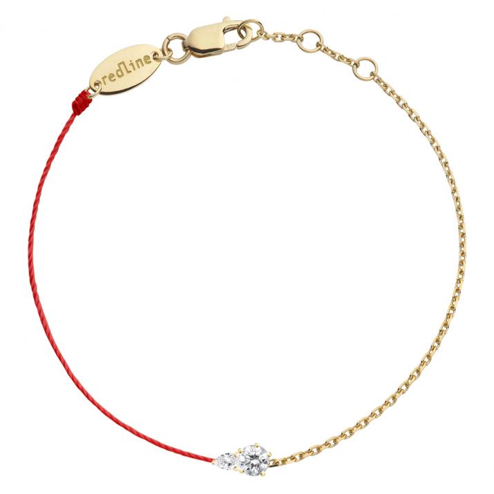 Abby Half-thread Half-chain Bracelet Yellow Gold - Redline - 0++