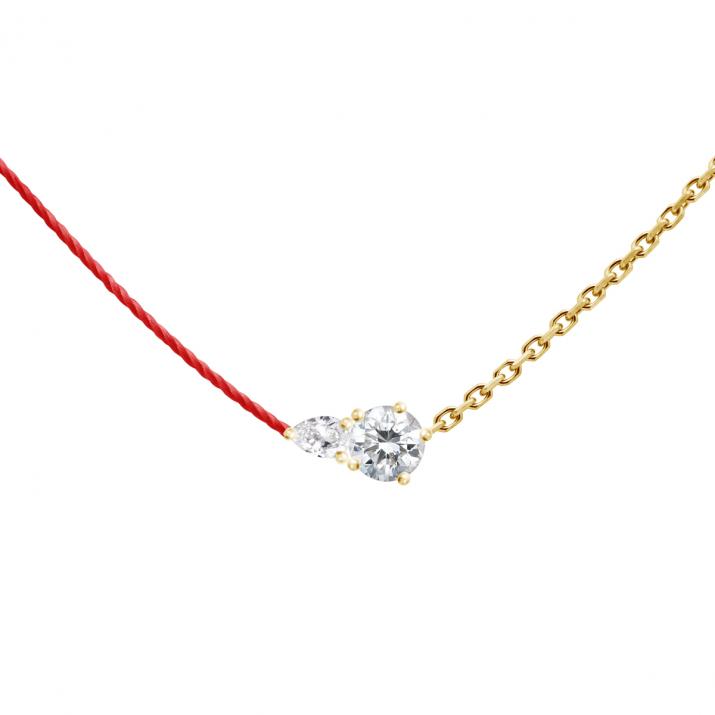 Abby Half-thread Half-chain Necklace Yellow Gold - Redline
