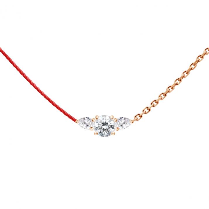 So Abby Half-thread Half-chain Necklace Rose Gold - Redline
