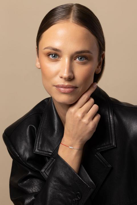 So Abby Half-thread Half-chain Bracelet White Gold - Redline - 0++
