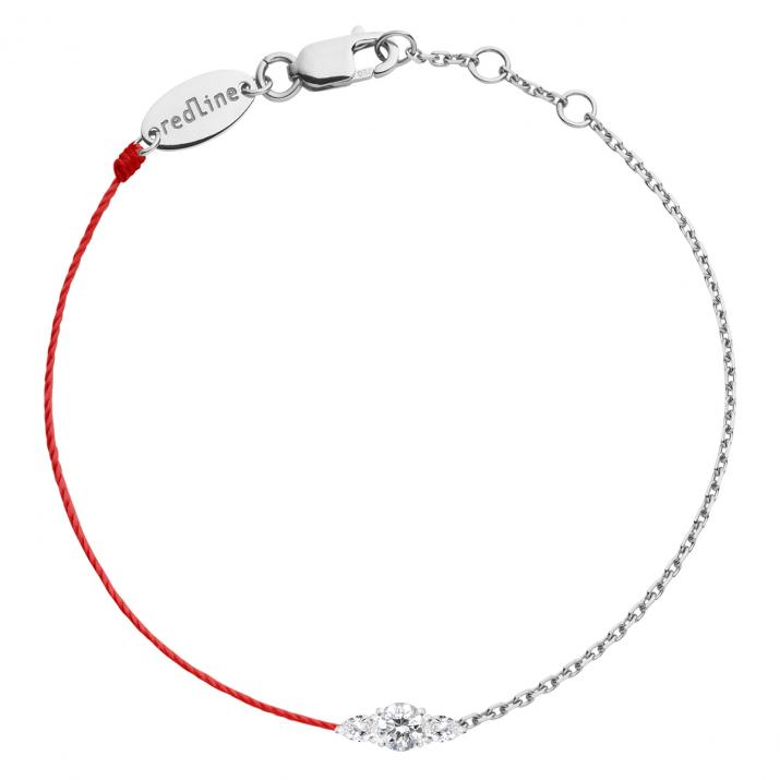 So Abby Half-thread Half-chain Bracelet White Gold - Redline